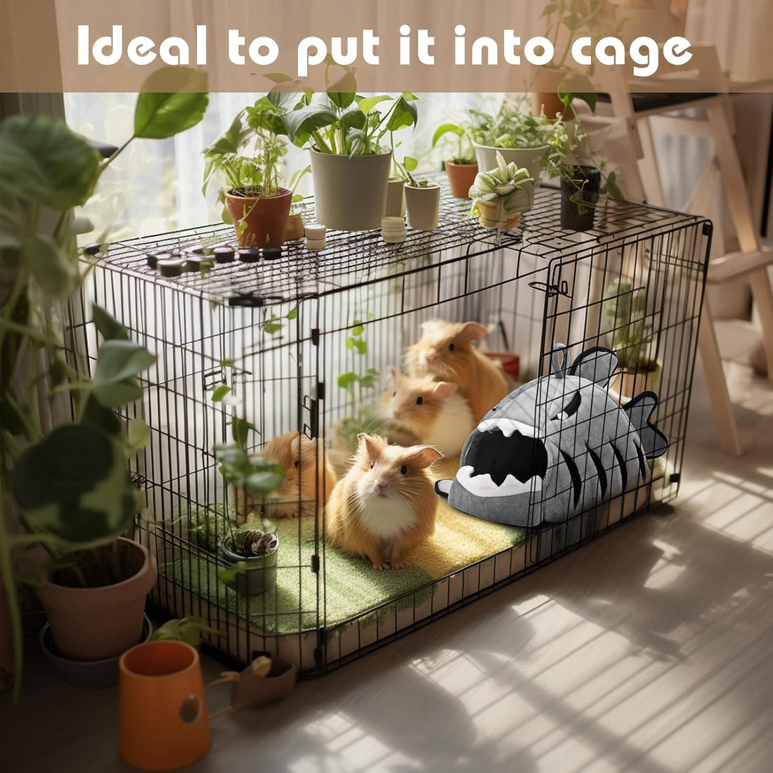 Avont 2 Pack Guinea Pig Tunnel & Hideout, Small Animal Bed