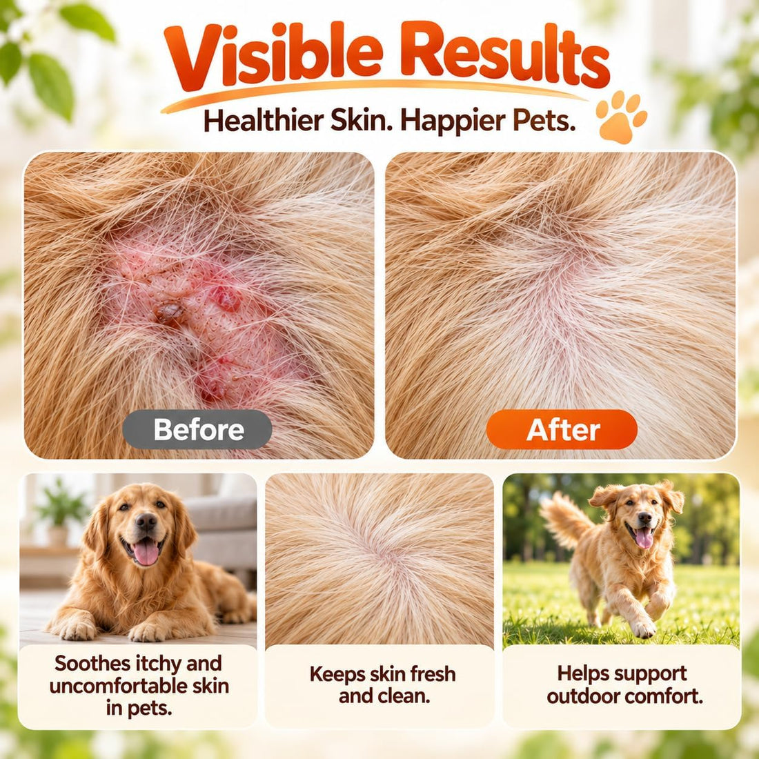 Skin Care Spray for Pets, Rinse-Free for Soothing Itching, Discomfort