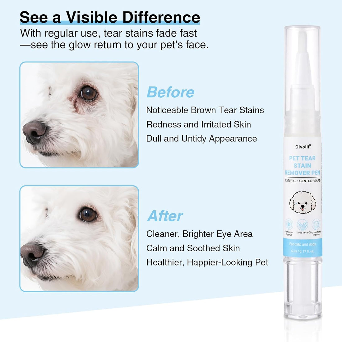 Tear Stain Remover Pen for Dogs & Cats