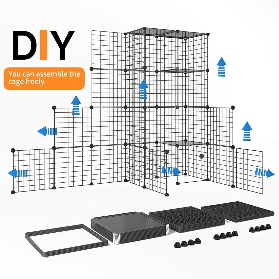 Oneluck 5-Tier 69 Inch Large Cat Cages DIY Cat Playpen Detachable