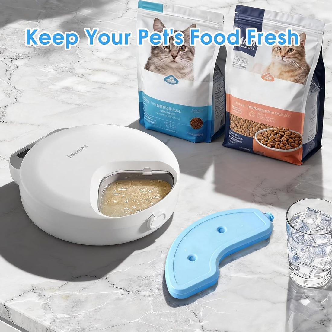 Bsemax 2 Pcs Replacement Ice Packs for Automatic Cat Feeder Wet Food