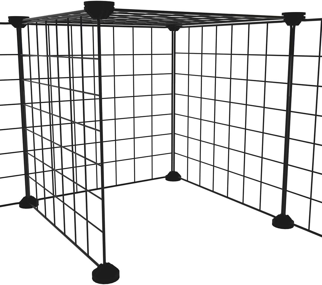 LANGXUN 16pcs Small Animal Playpen with Door, Waterproof Mat