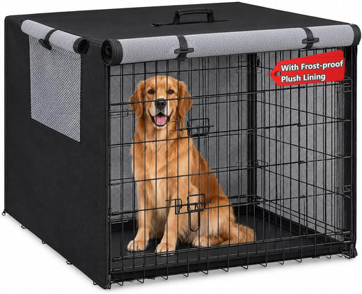 Insulated Dog Crate Cover with Frost-Proof Plush Lining for 36Inch
