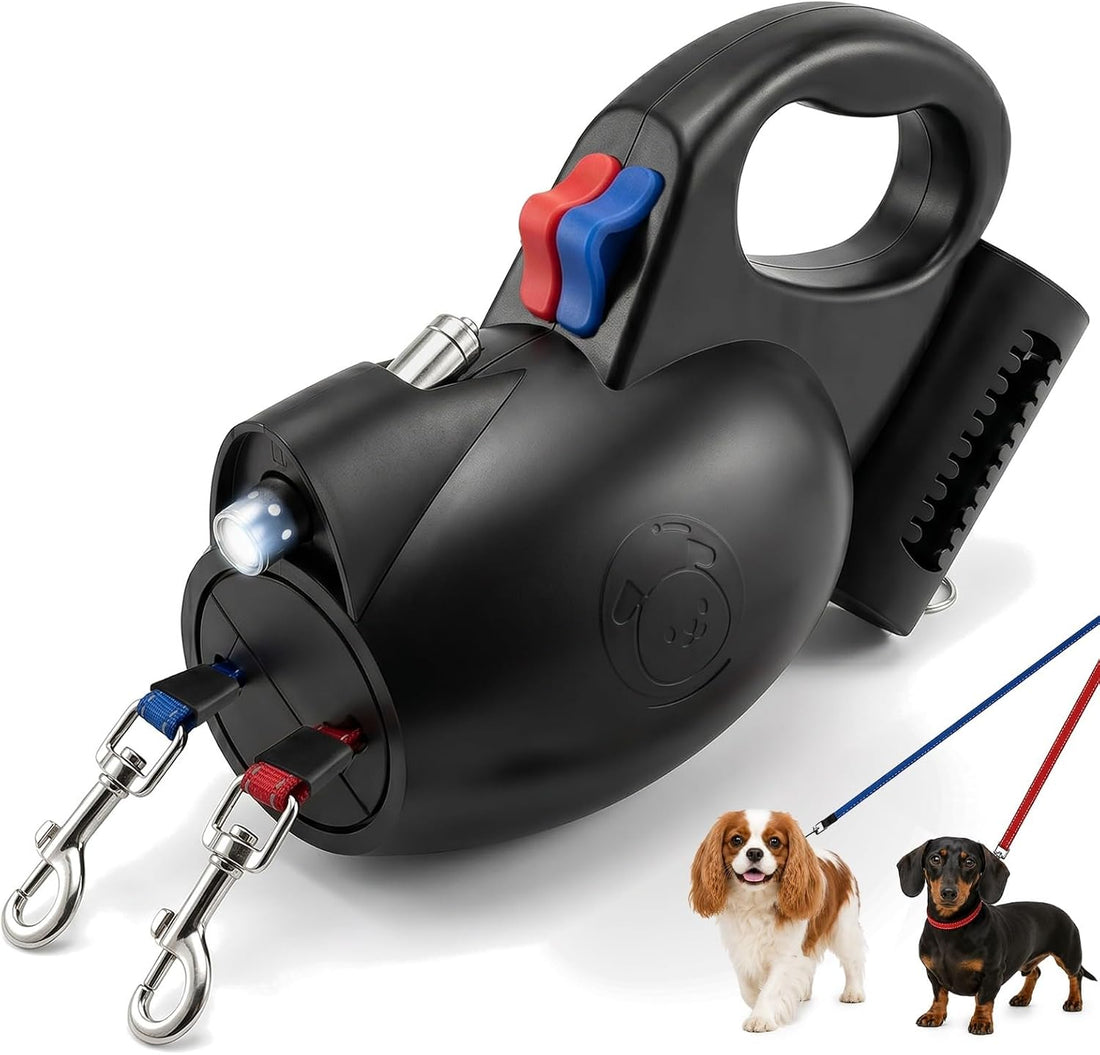 360° Tangle-Free Strong Dual Retractable Dogs Leash