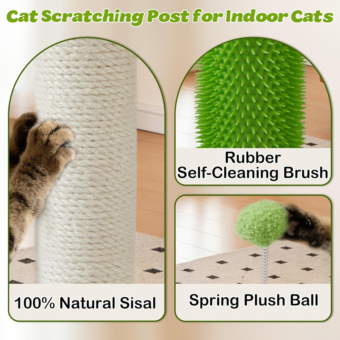 25.79" Cat Scratching Post Tower for Kittens