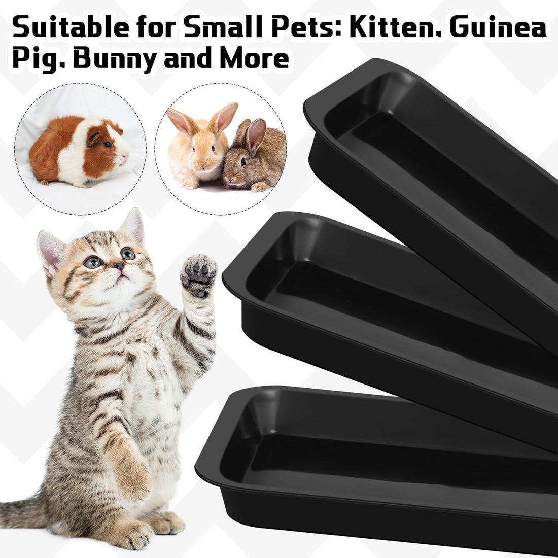 Tessco for you 3 Pcs Kitten Litter Box Shallow Low Entry Open Cat