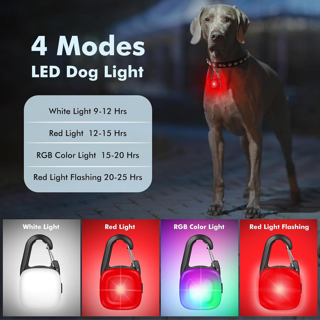 Dog Lights for Night Walking,2 Pack LED Rechargeable Safety Dog