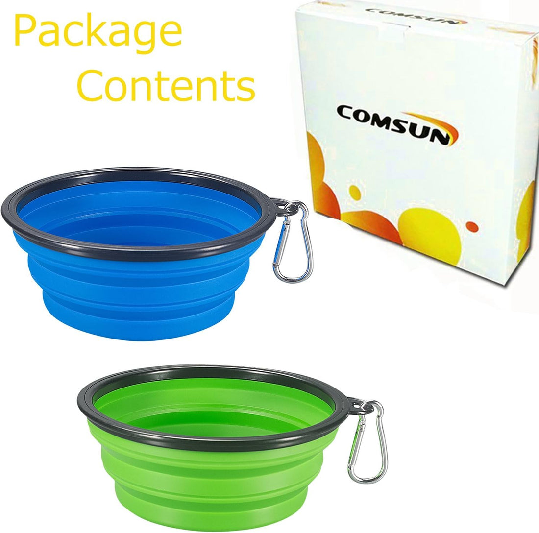 Comsun 2-Pack Extra Large Size Collapsible Dog Bowl