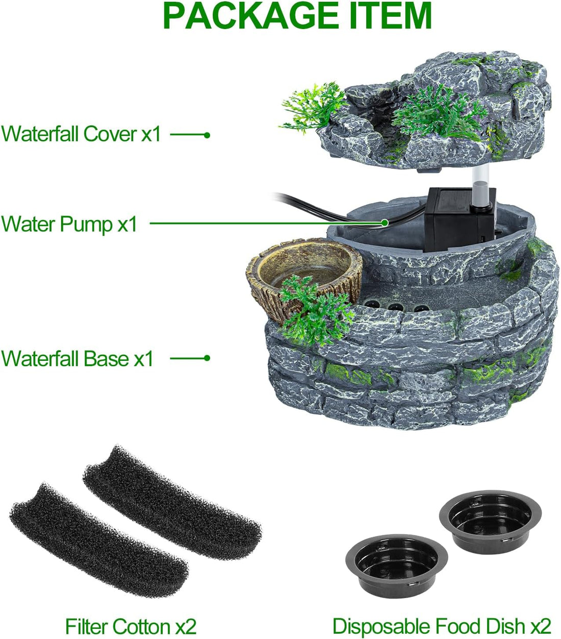 500ML Reptile Waterfall Fountain