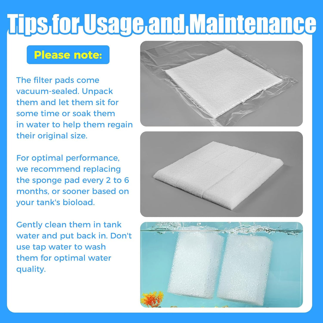 AQUANEAT 6-Pack Replacement Filter Sponge Pads