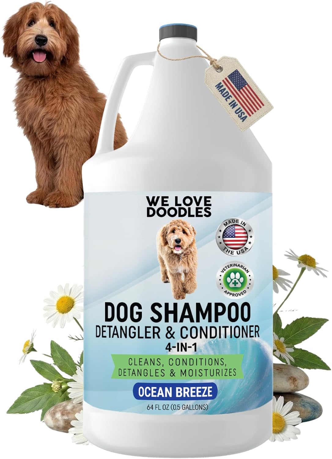 We Love Doodles Dog Shampoo Half Gallon, Cleans & Detangles, Ocean