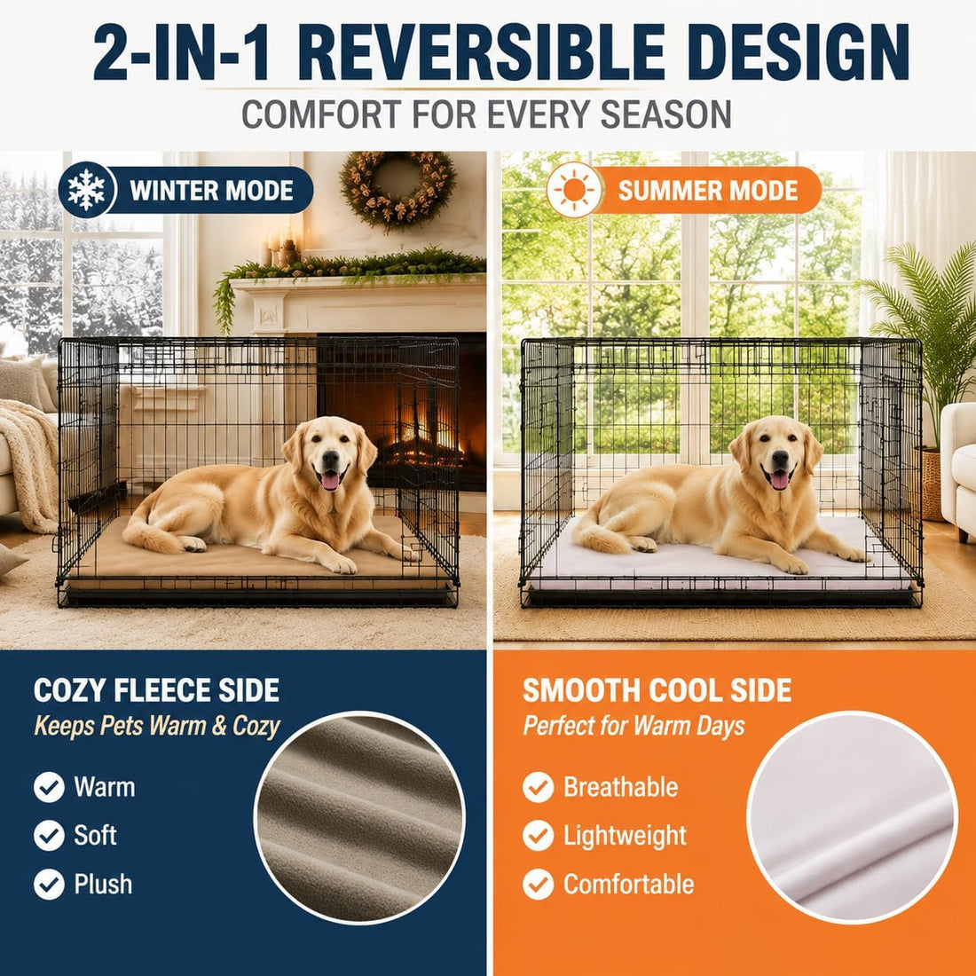 Dog Crate Pan Cover Washable Dog Bed Liner 36x24 Inch