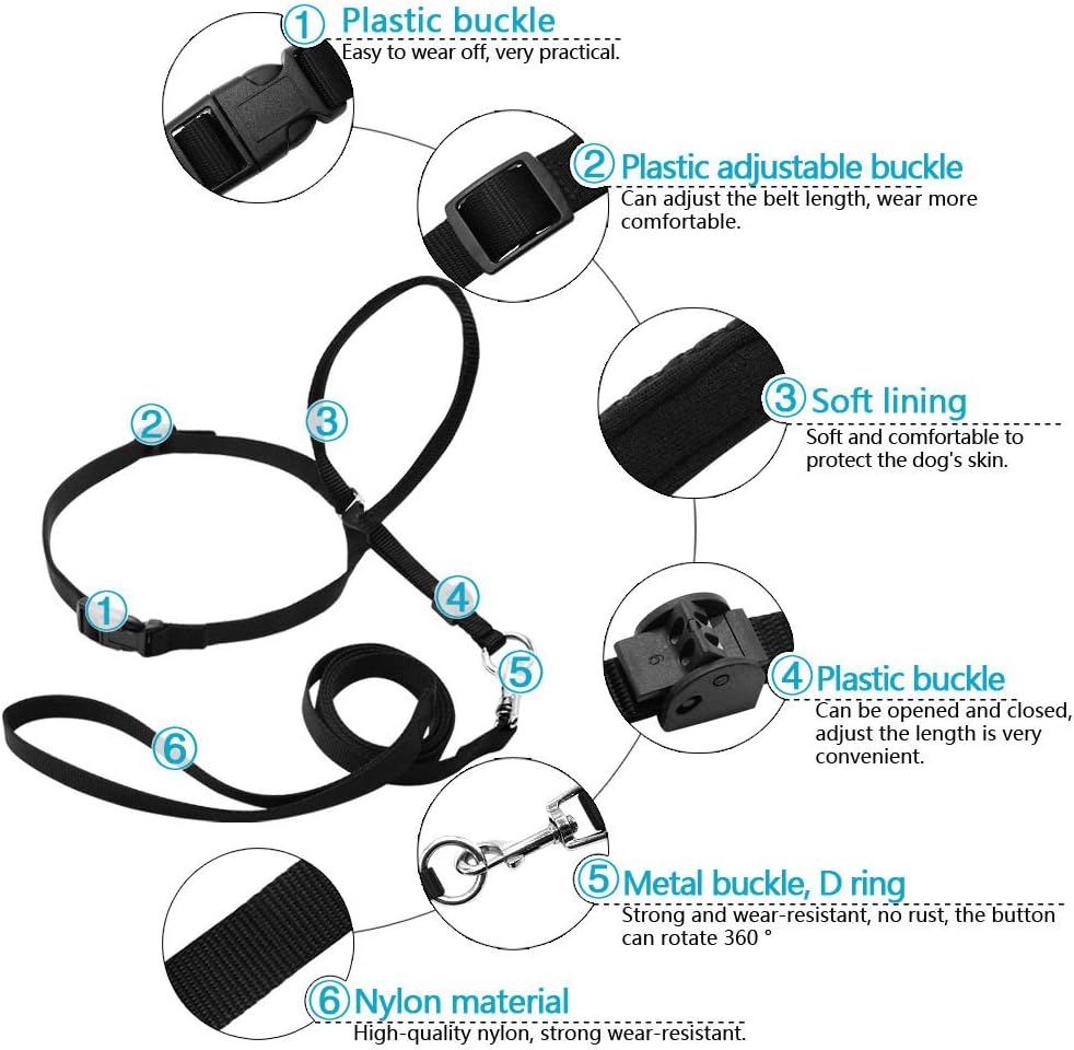 BARKELSS Gentle Dog Head Collar, Adjustable Padded Dog Halter