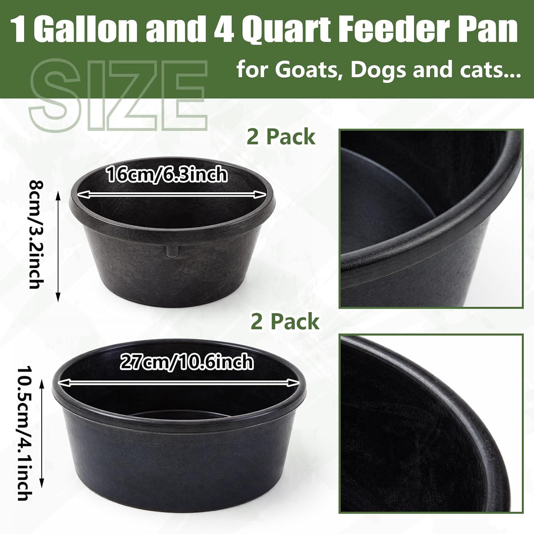 Sadny 4 Pcs Rubber Feed Pan