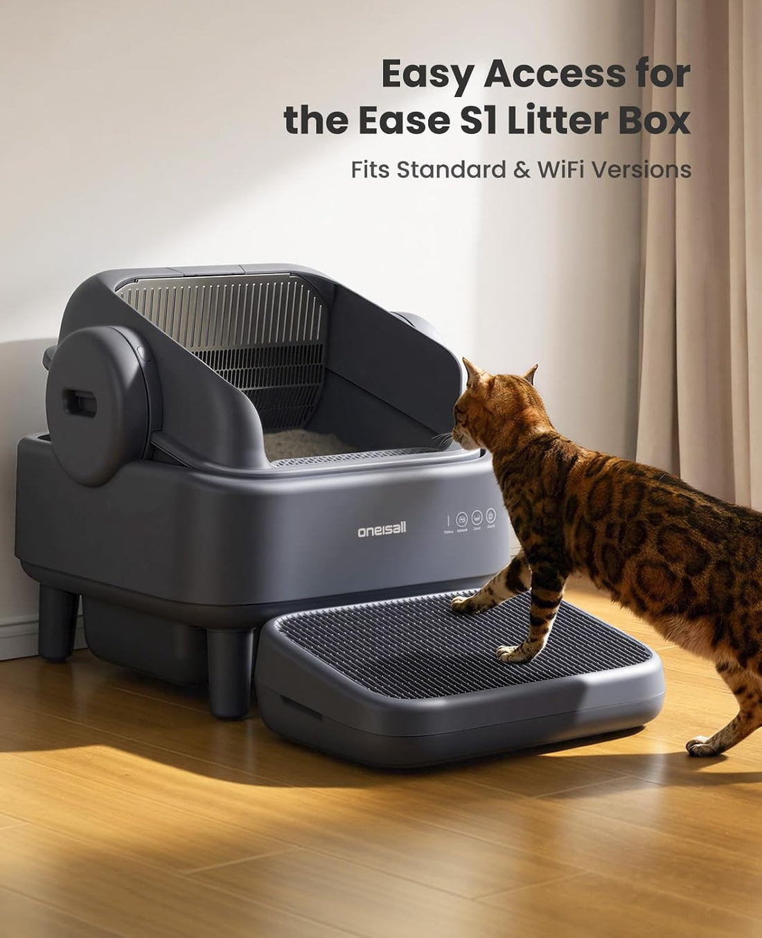 Oneisall Cat Stairs Ramp for Litter Box for Small and Elderly Cats