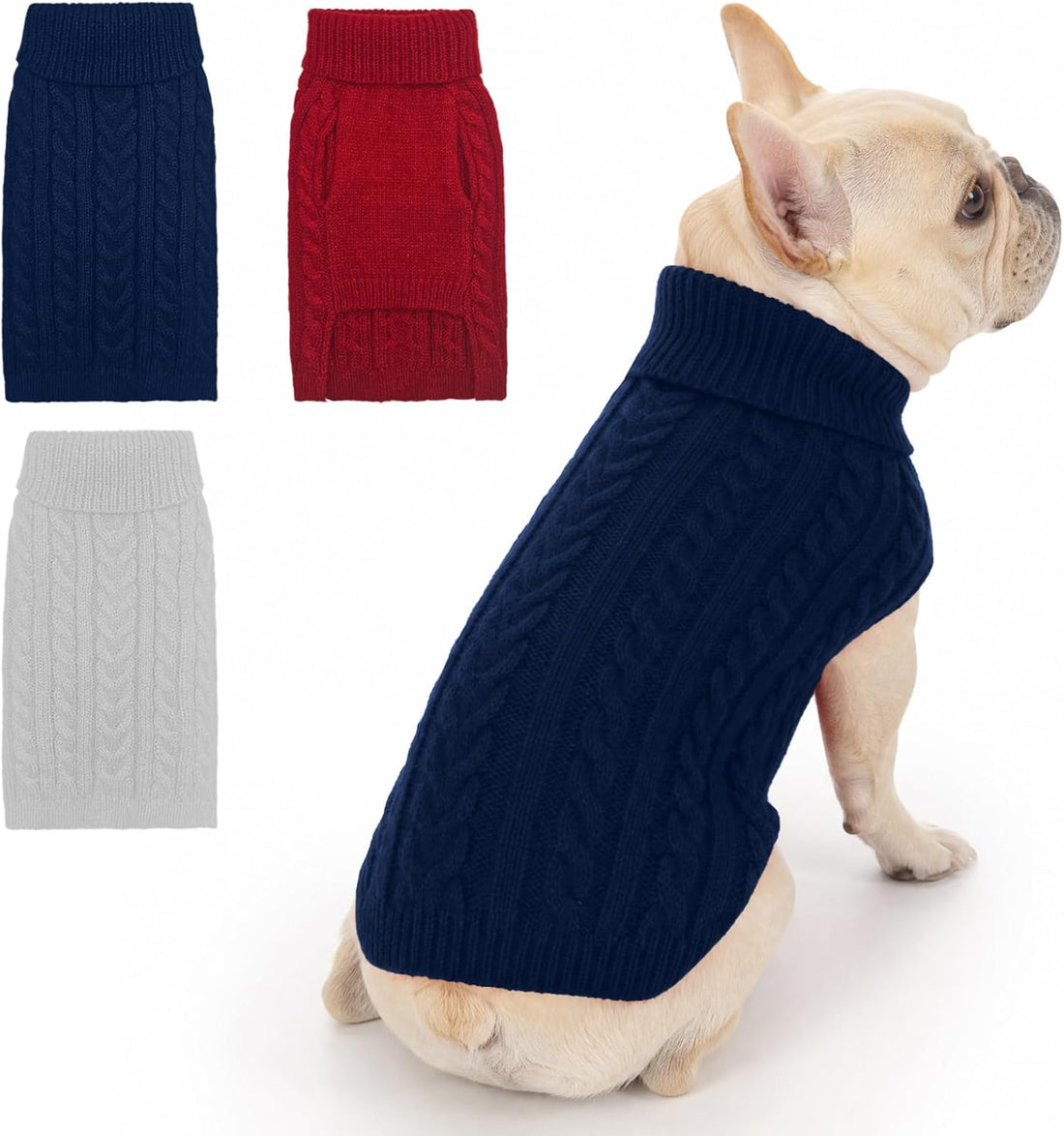 Dog Sweater 3 Pack for Small Dogs, S
