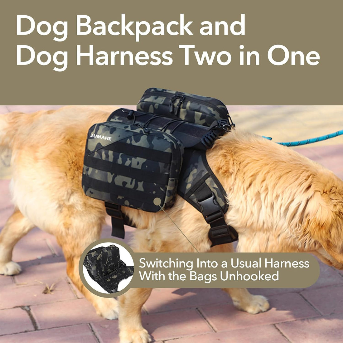 Jumahe Dog Hiking Backpack for Large Dogs