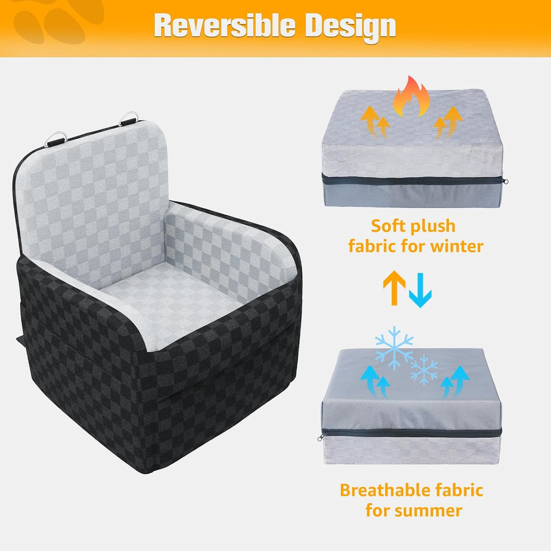 PETICON Waterproof Dog Car Seat for Small Medium Dogs
