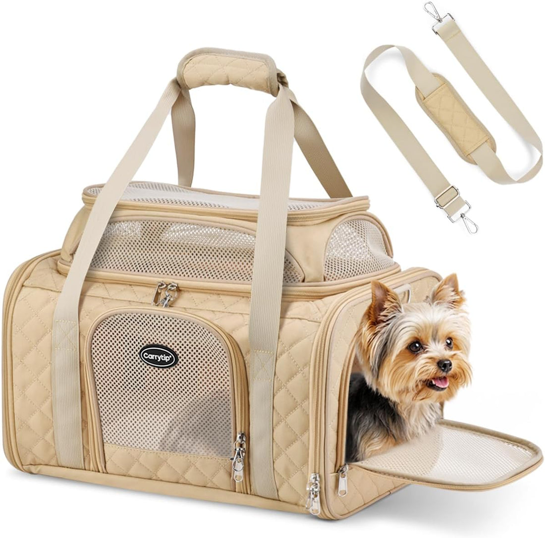 Airline Approved Cat Carrier with Expandable Top, 17x11x9.5 in