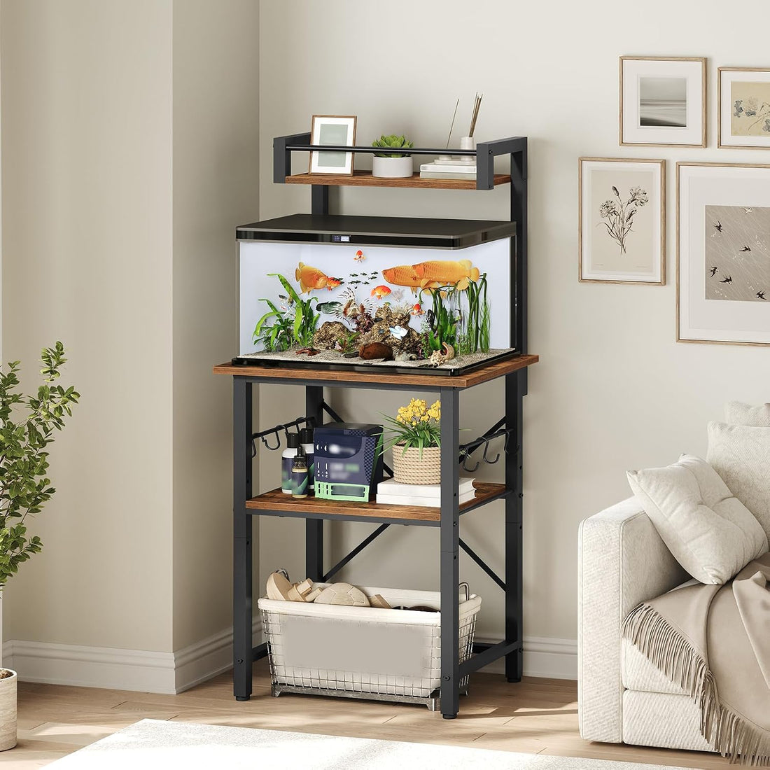 MAHANCRIS 5-10 Gallon Fish Tank Stand