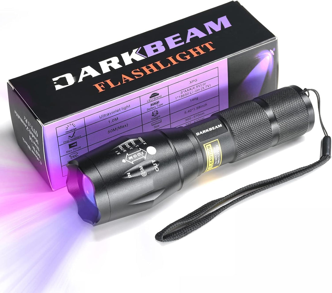 DARKBEAM UV 395nm Flashlight Blacklight Wood's lamp Black Light Mini