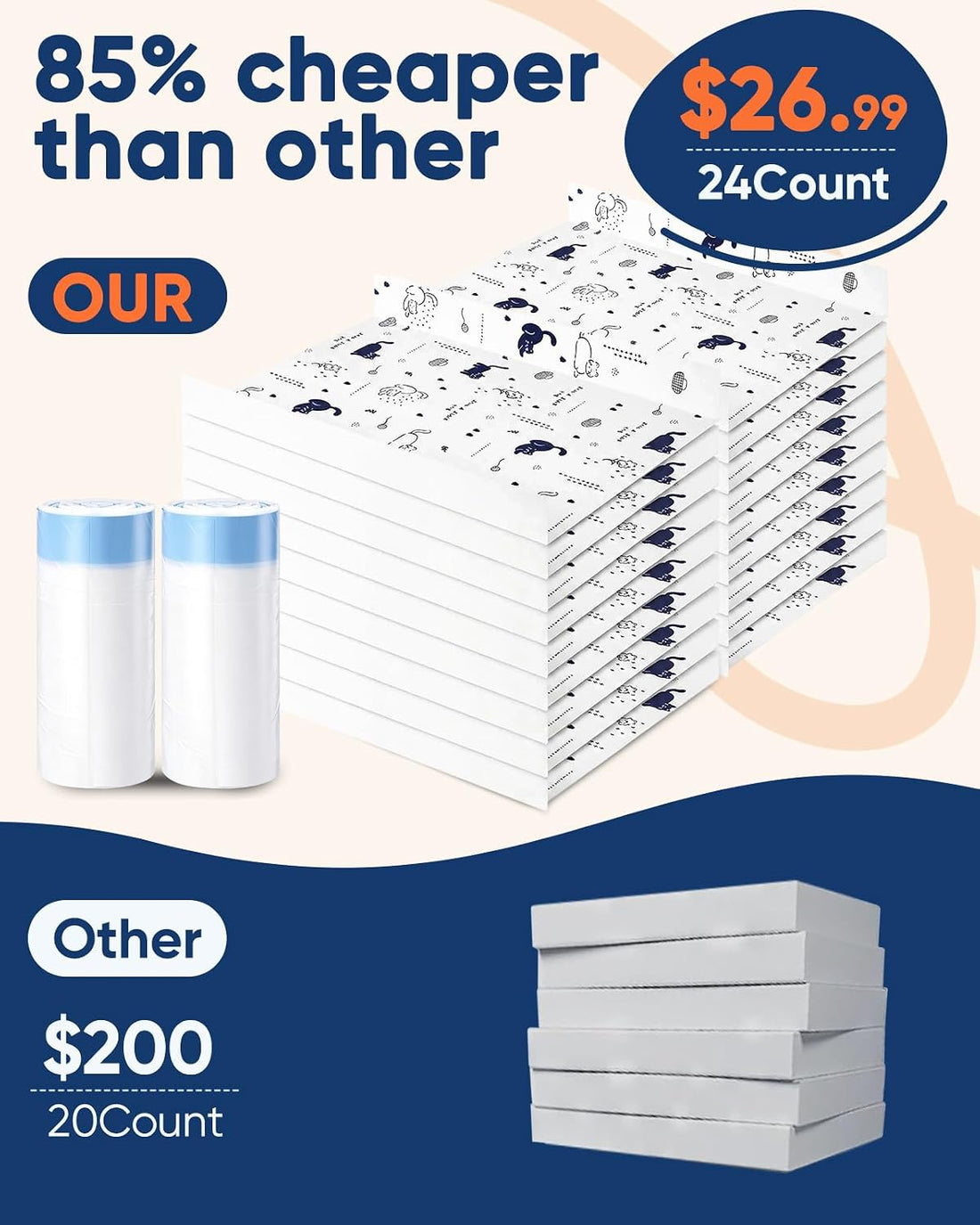 24 Pack Litter Box Liners Compatible with Safe Pets Scoopfree, 37"x16"