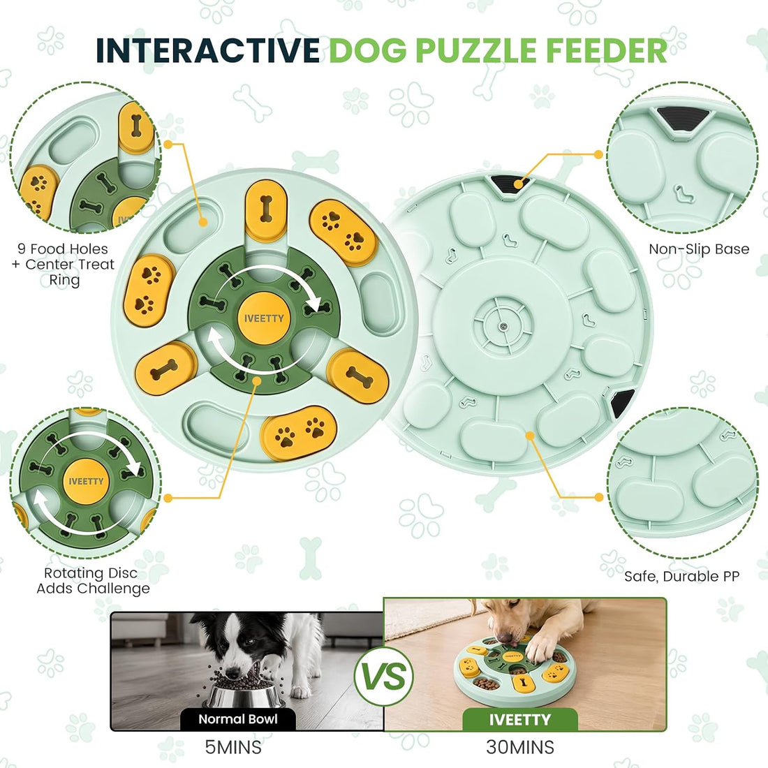 Dog Puzzle Toy, Treat Dispensing Interactive Dog Toys