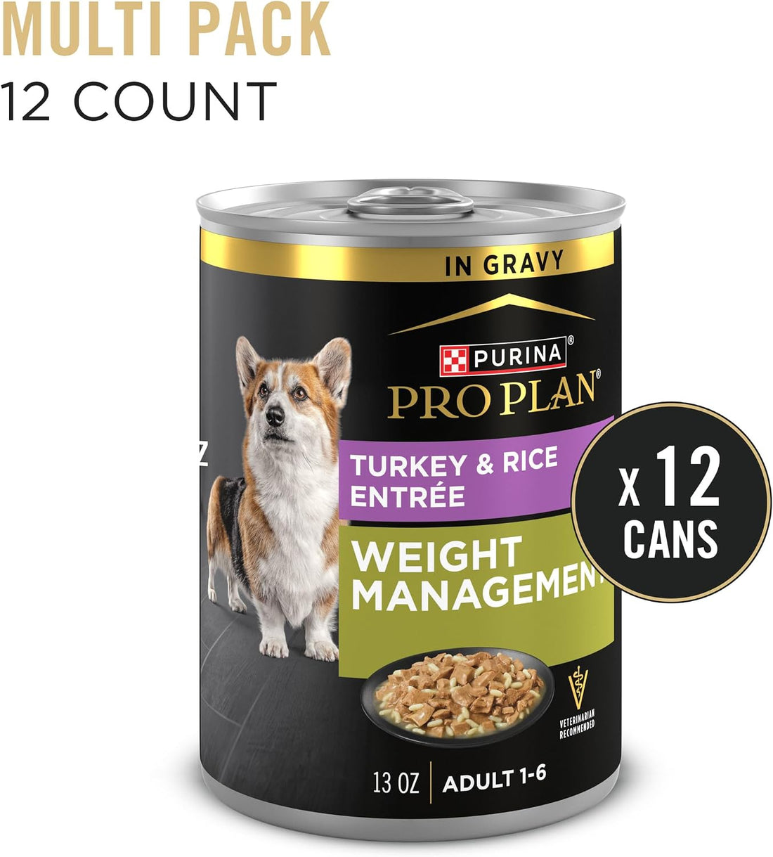 Purina Pro Plan Weight Management Wet Dog Food, Turkey & Rice, 13 oz