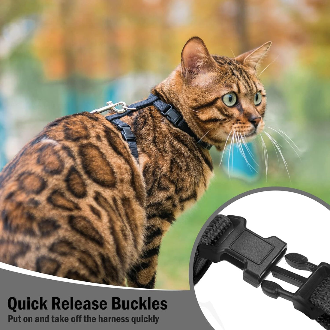PUPTECK Adjustable Cat Harness and Leash Set Escape Proof Kitten