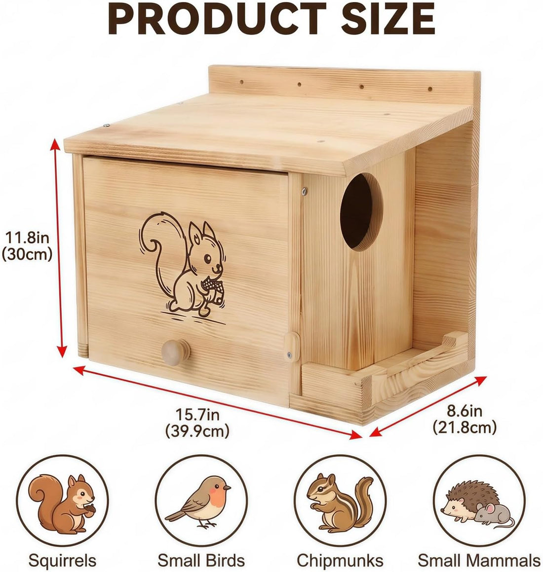 Extra Large Squirrel Houses for Outside 15.7" Outdoor Nest Box