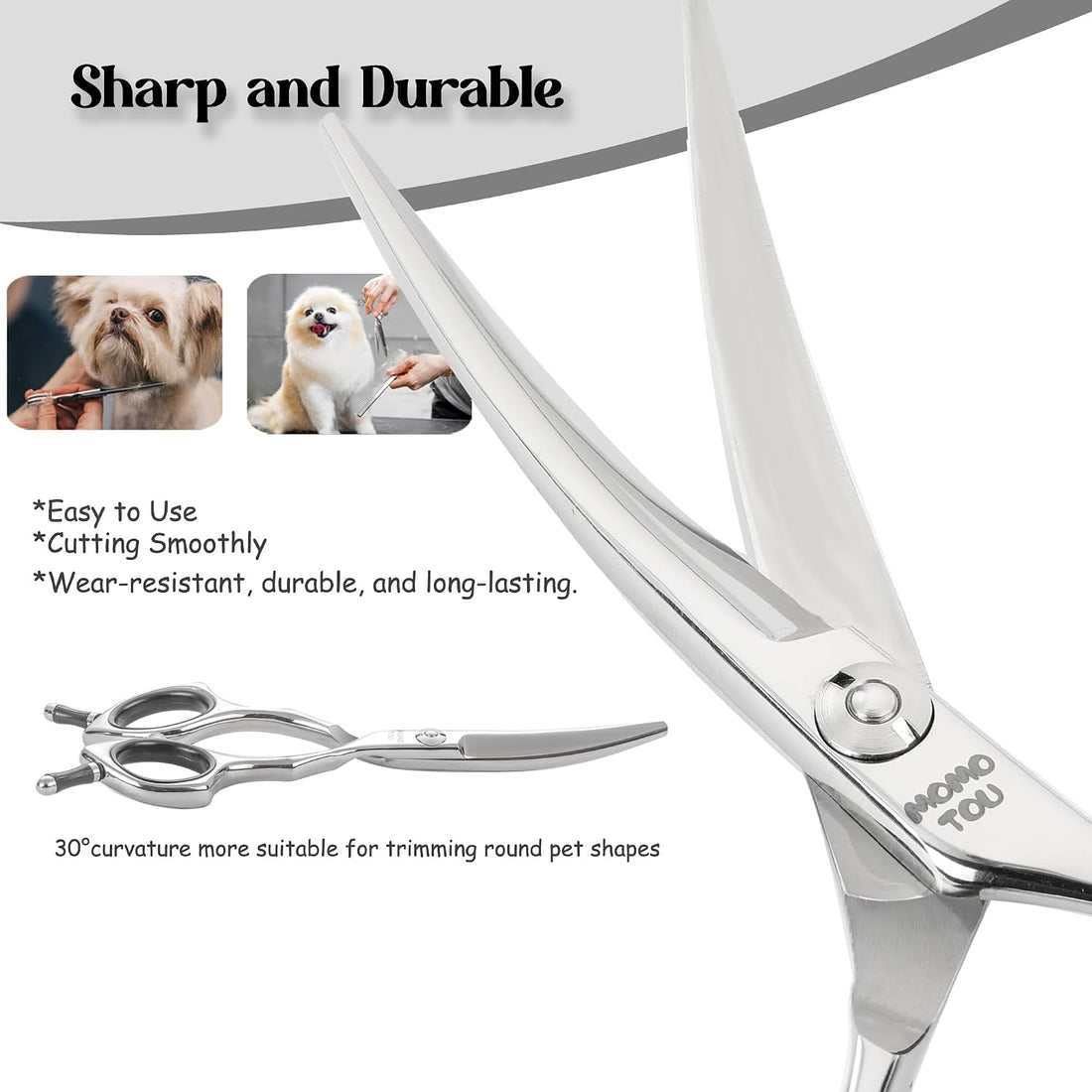 Dog Grooming Scissors 5'' Small Curved Pet Shears