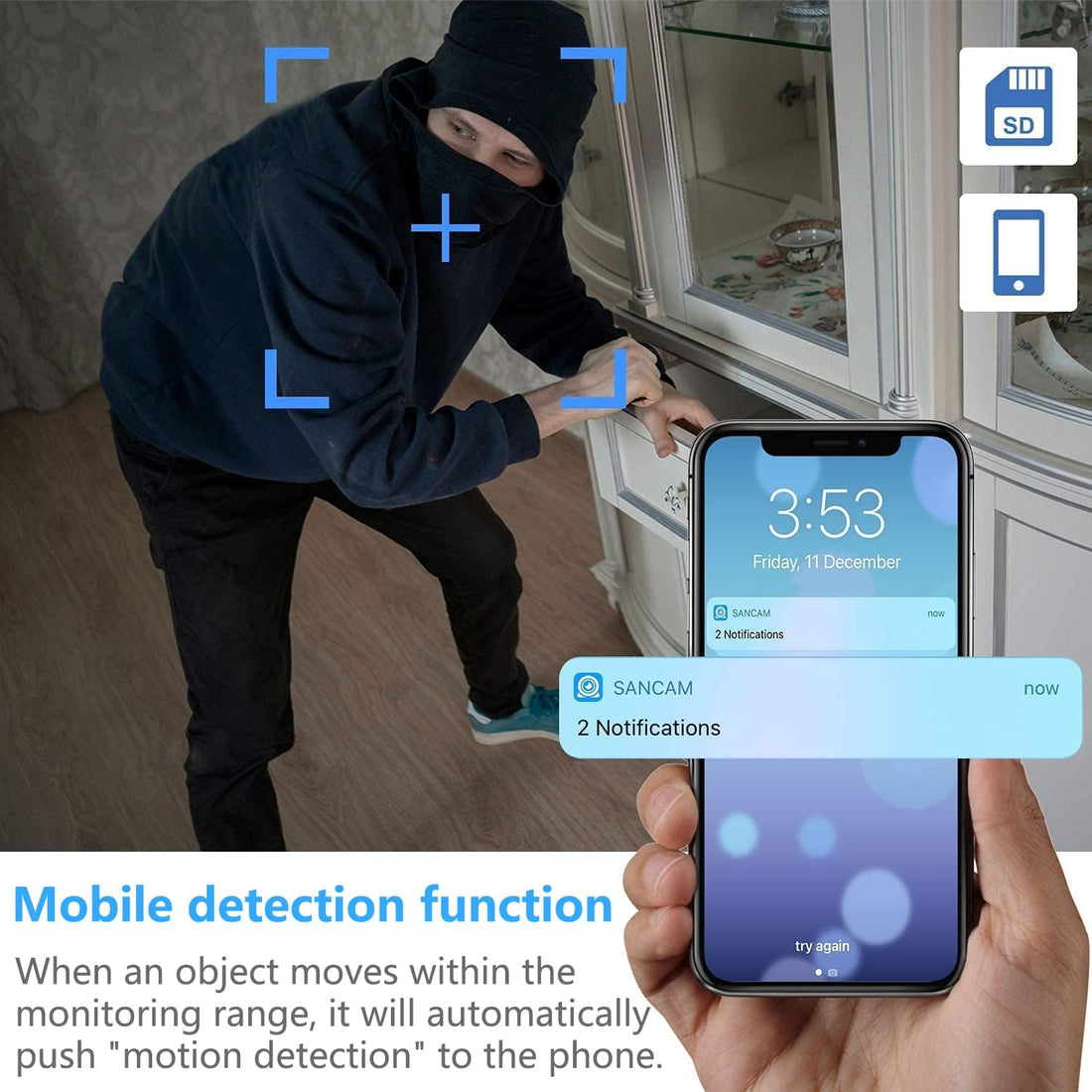 4K Security Cam with Night Vision and Built-in Battery Camera