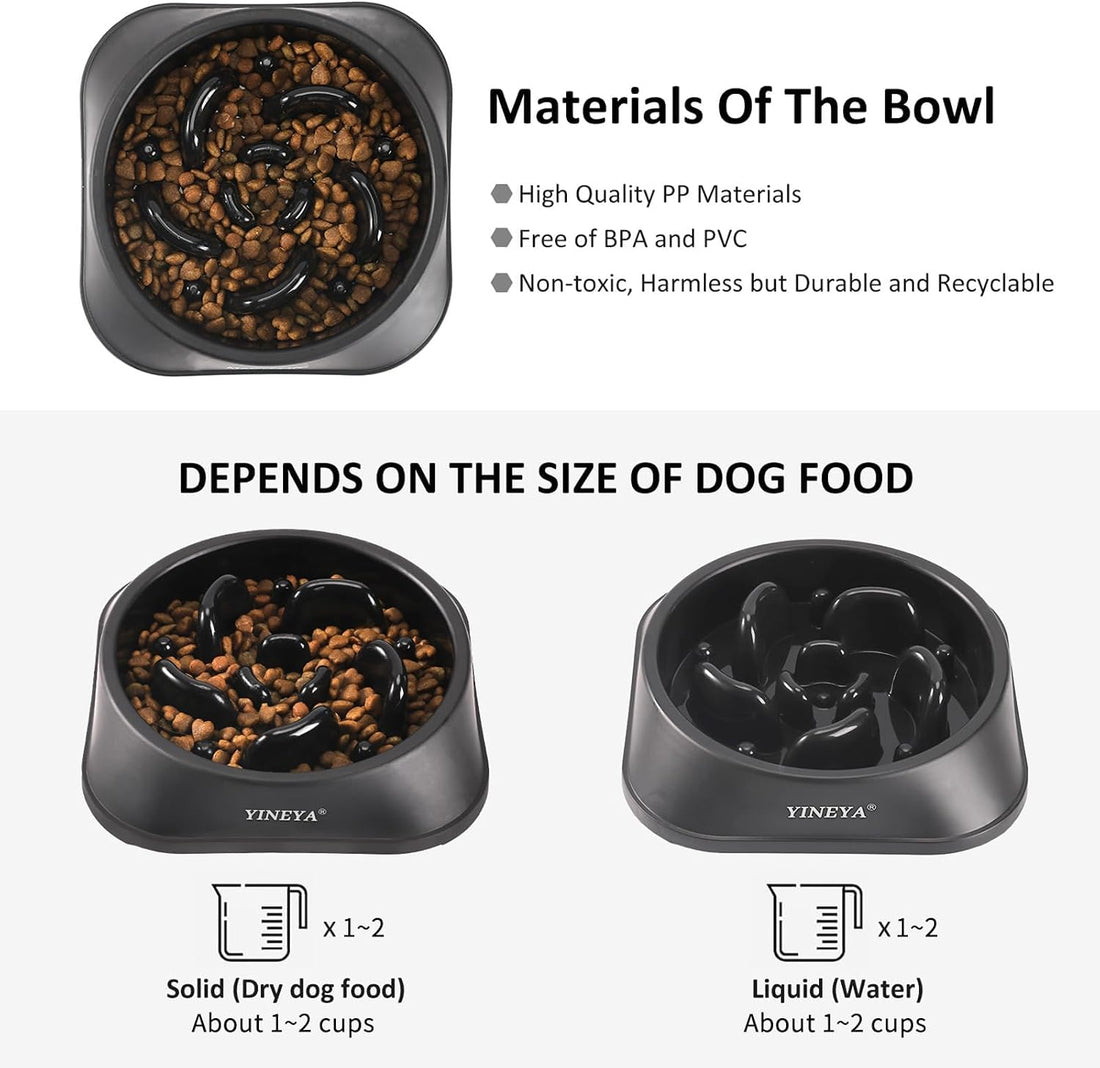 YINEYA Slow Feeder Dog Bowls, Pet Supplies that Slow Down Eating