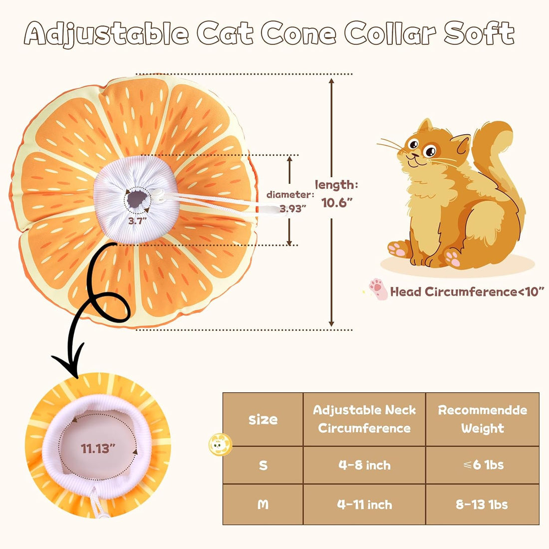 Hoopttay Cat Cone Collar Soft