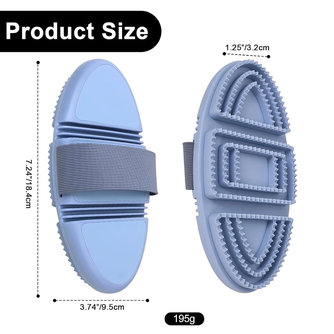 Blue Flexible&Bendable Curry Comb for Horses&Dogs Grooming Brush