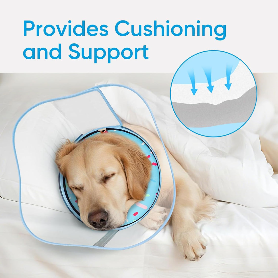 Supet Sponge Dog Cone Collar Stop Licking After Surgery