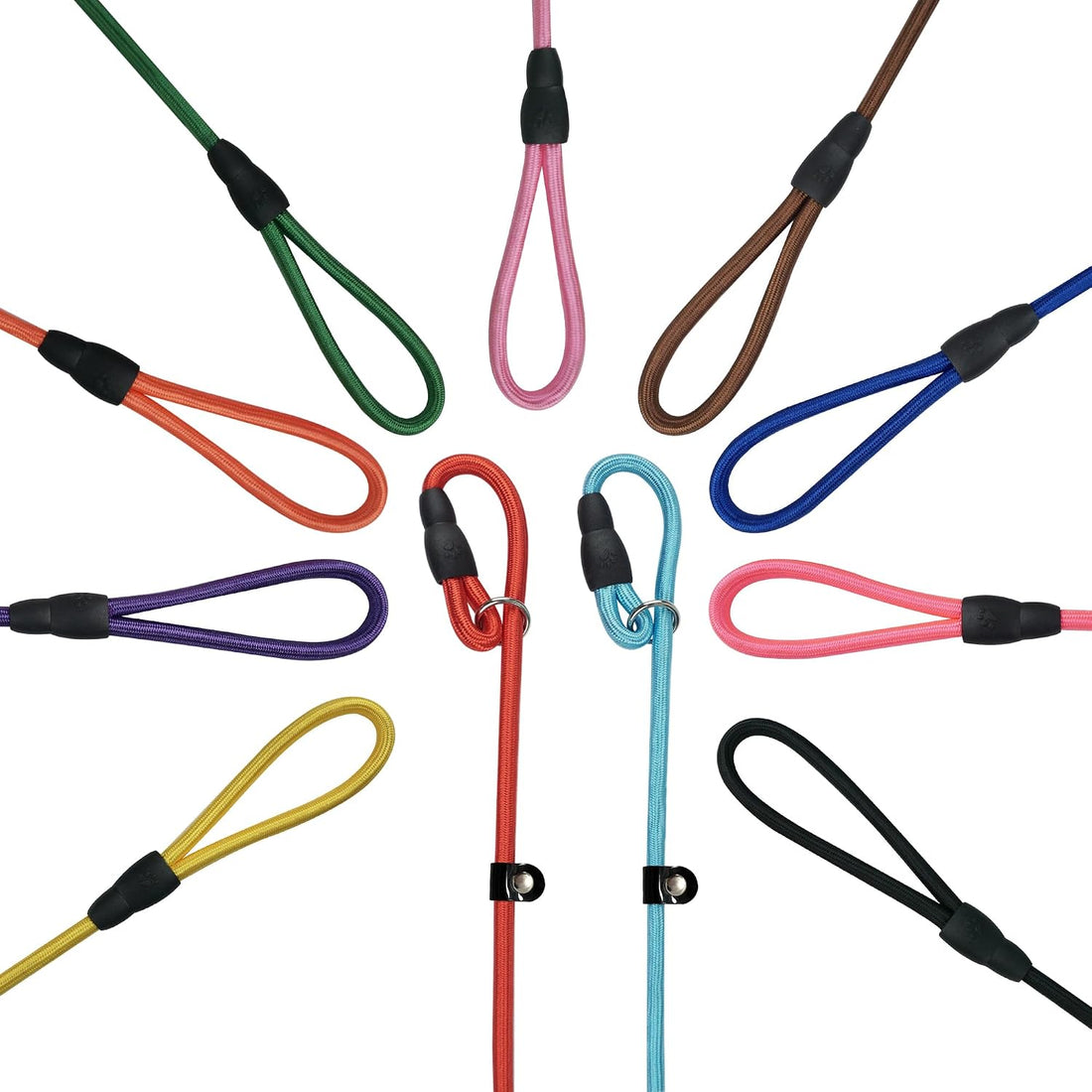 FOVRLZSE 11-Pack Dog Leashes, 4.6FT, 10mm Braided Nylon