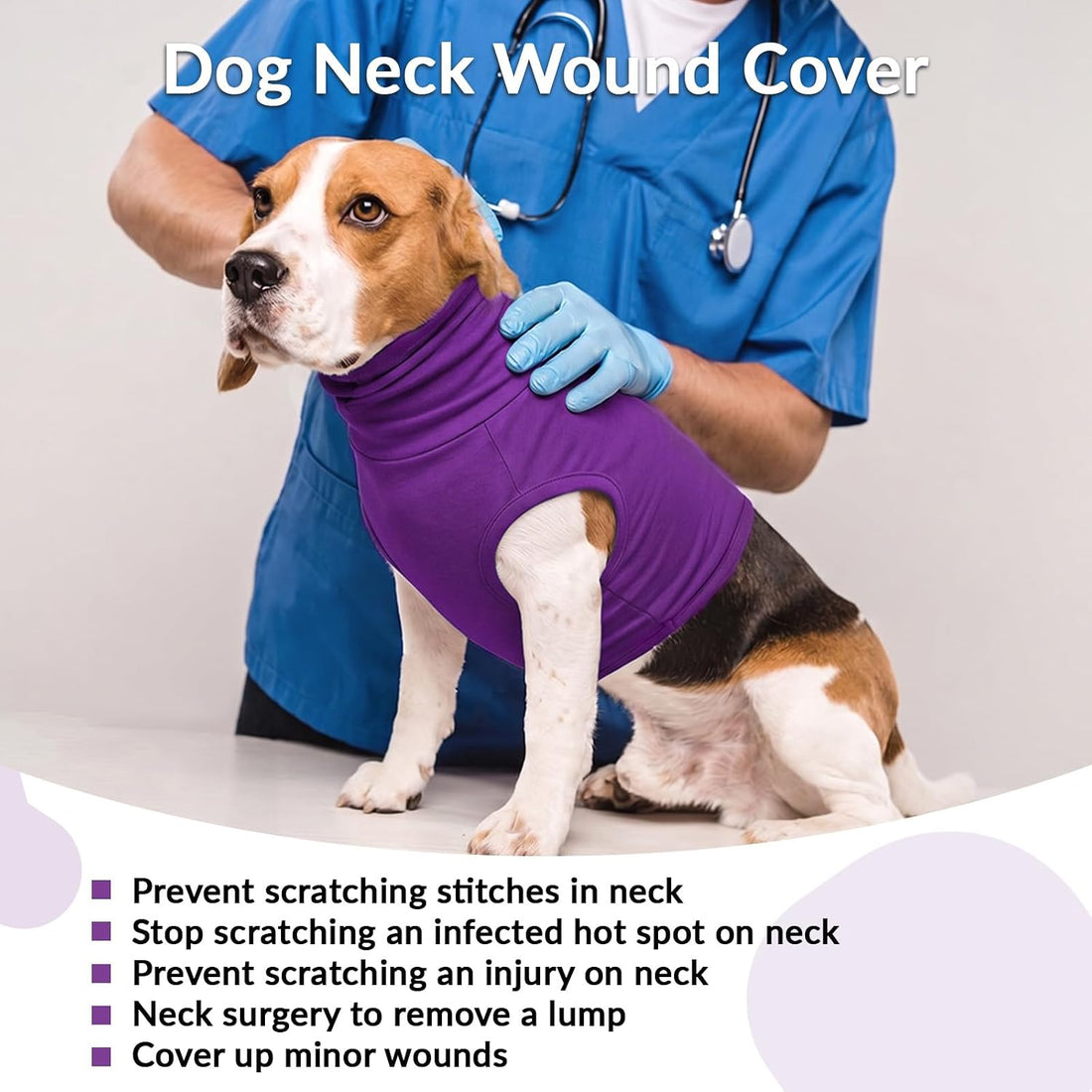 ROZKITCH Cat Neck Protector Wound Cover, Dog Surgery Recovery Suit
