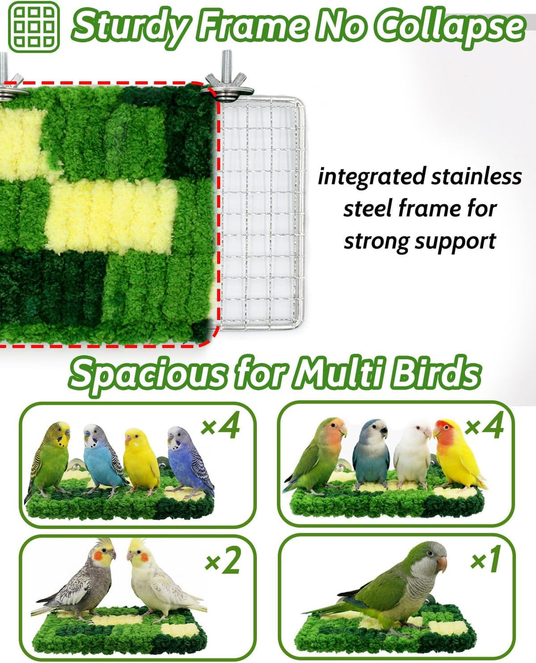 Warm Coral Fleece Bird Perch, Soft & Gentle for Sensitive Feet