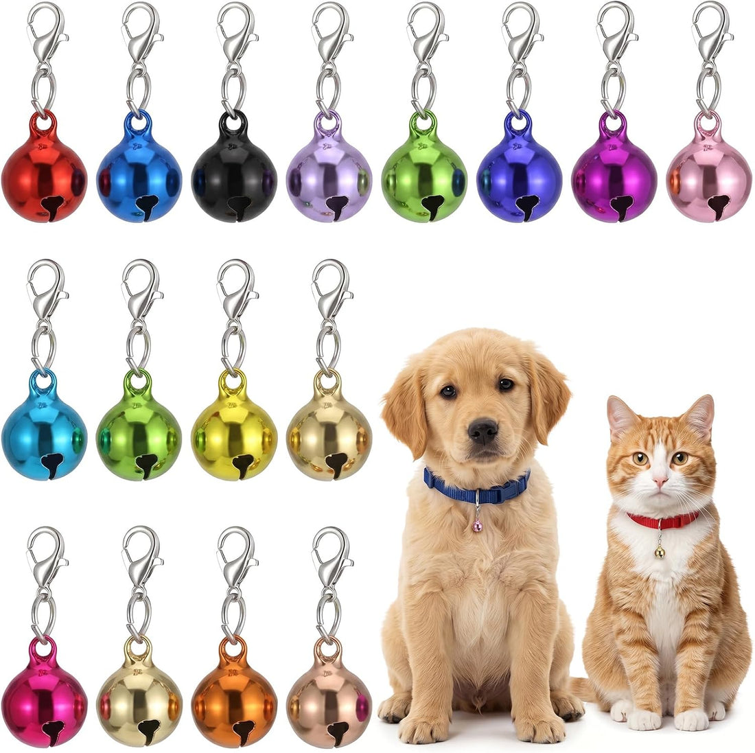 16 Pack Bell for Collar, Cat Bells for Collar, Mini Pet Bells