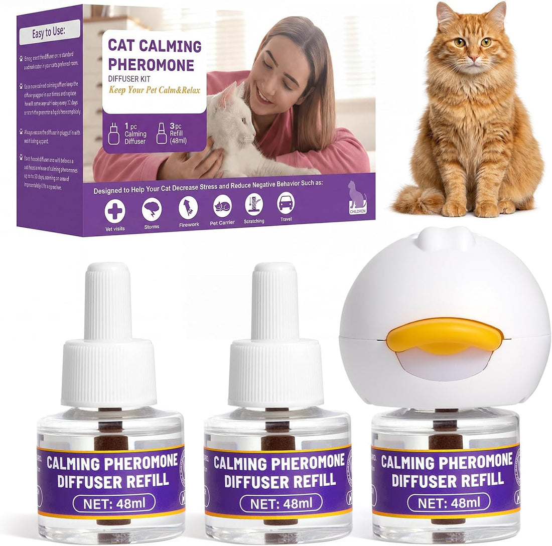 Cat Calming Diffuser, Premium Pheromone, 1 Plug-in+2 Refills