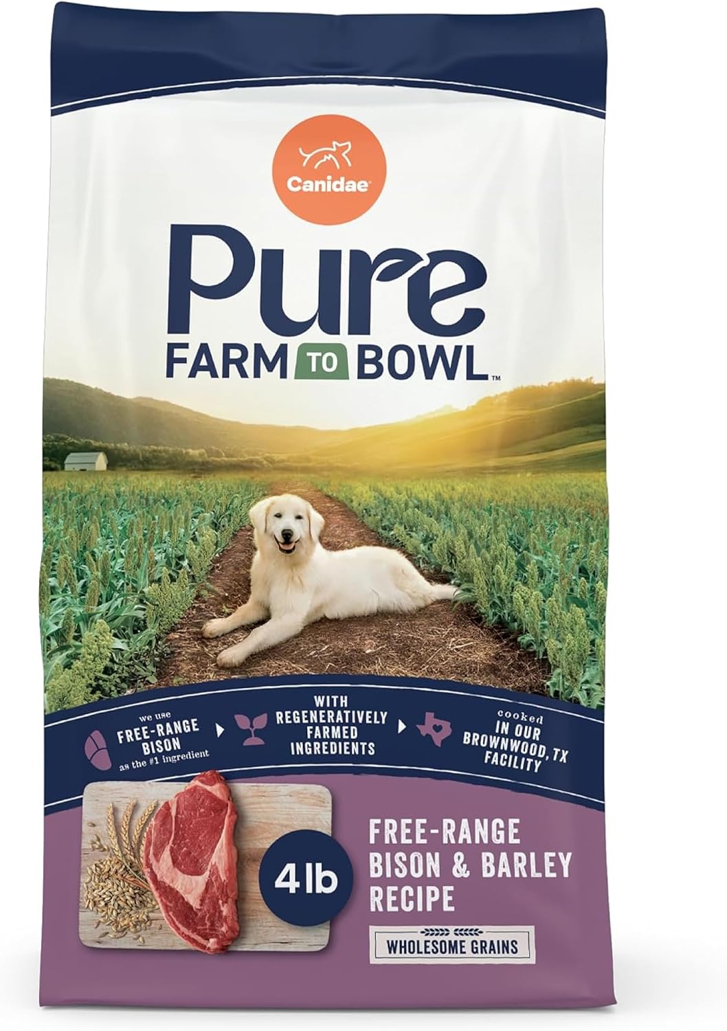 CANIDAE Pure Farm to Bowl Dog Food, Wild-Caught Salmon & Barley, 22 lb