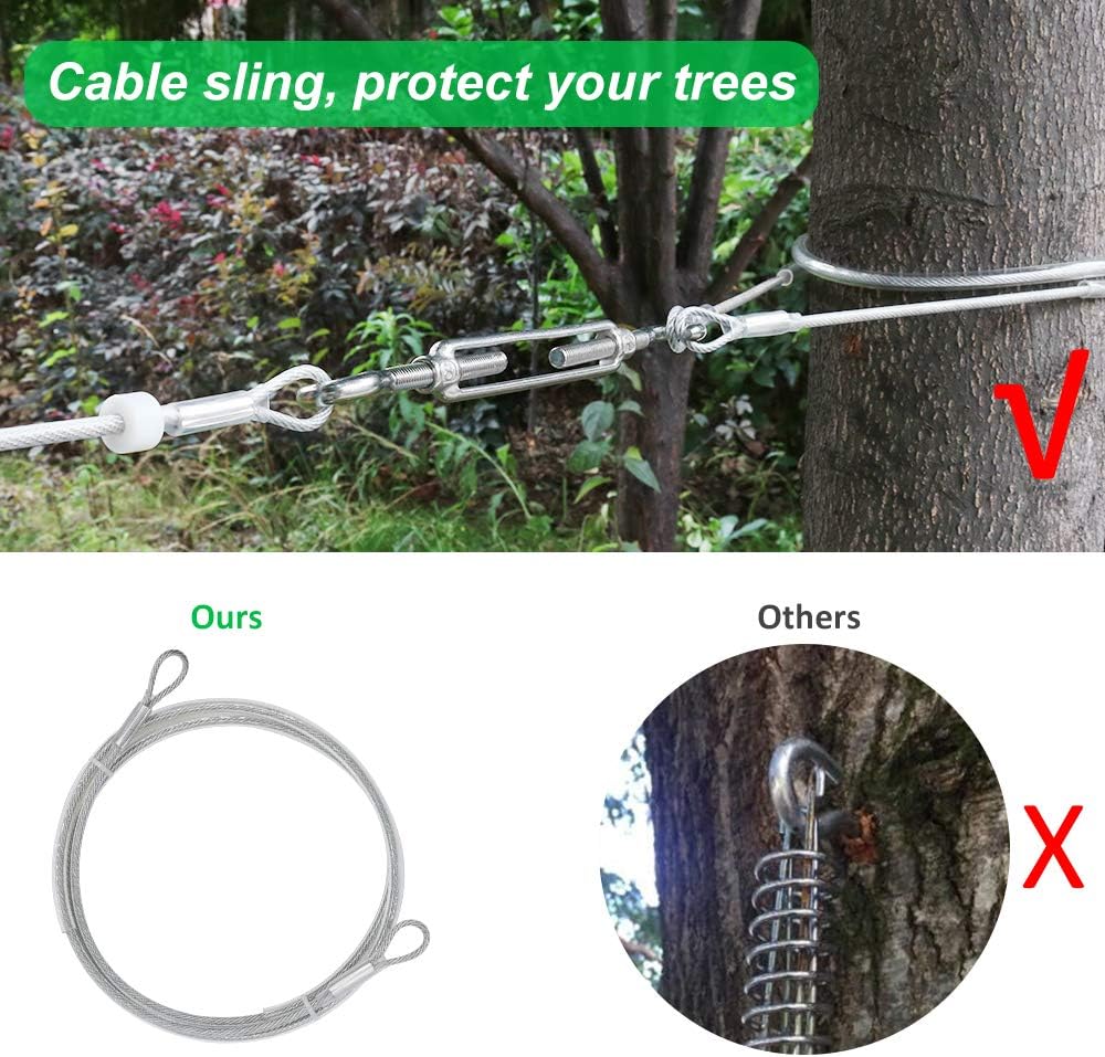 XiaZ Dog Tie Out Cable, 100ft Dog Trolley Runner Cable for Dogs up