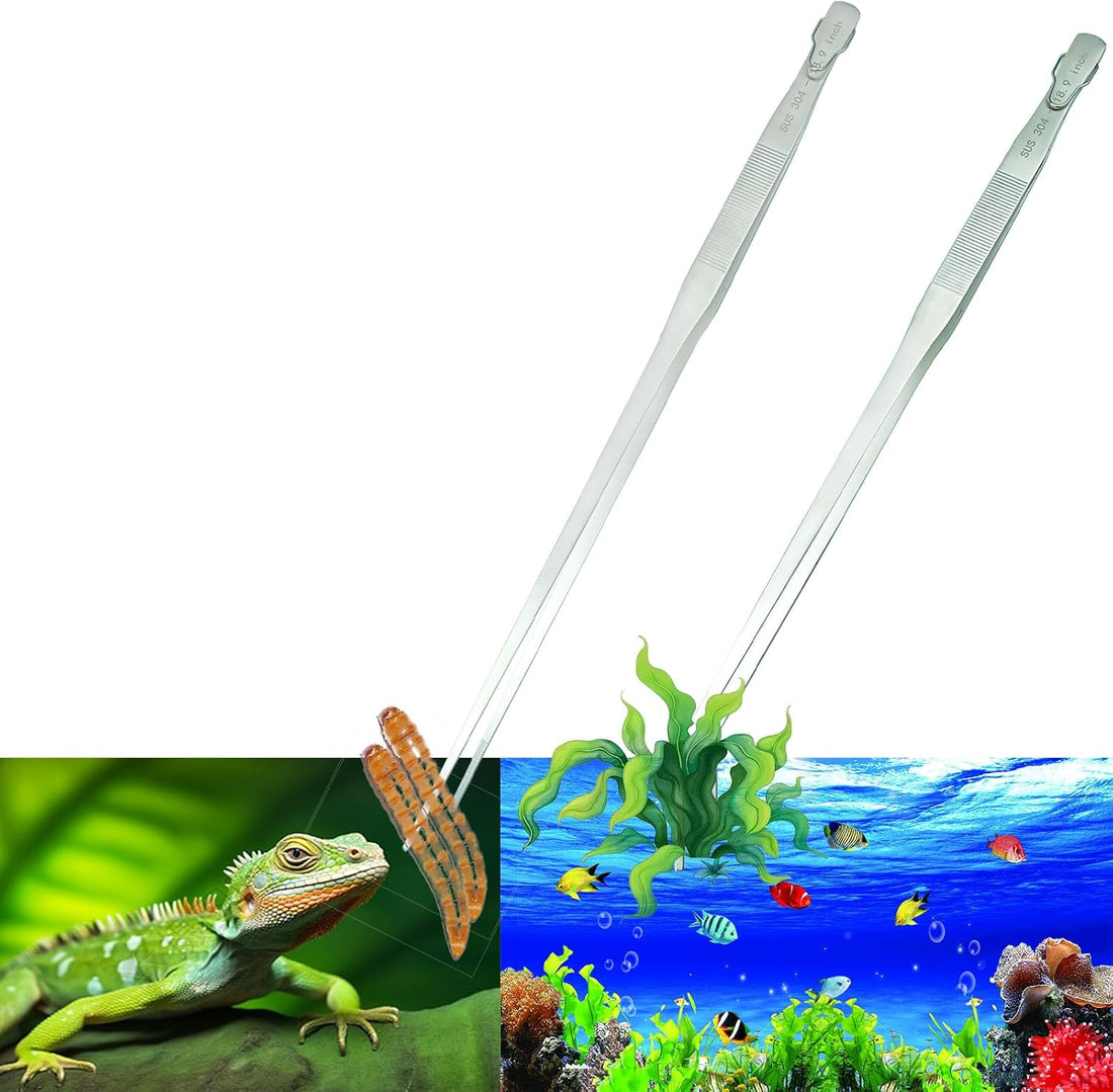 2pcs 18.9 inch Aquarium Tweezers with Hanger