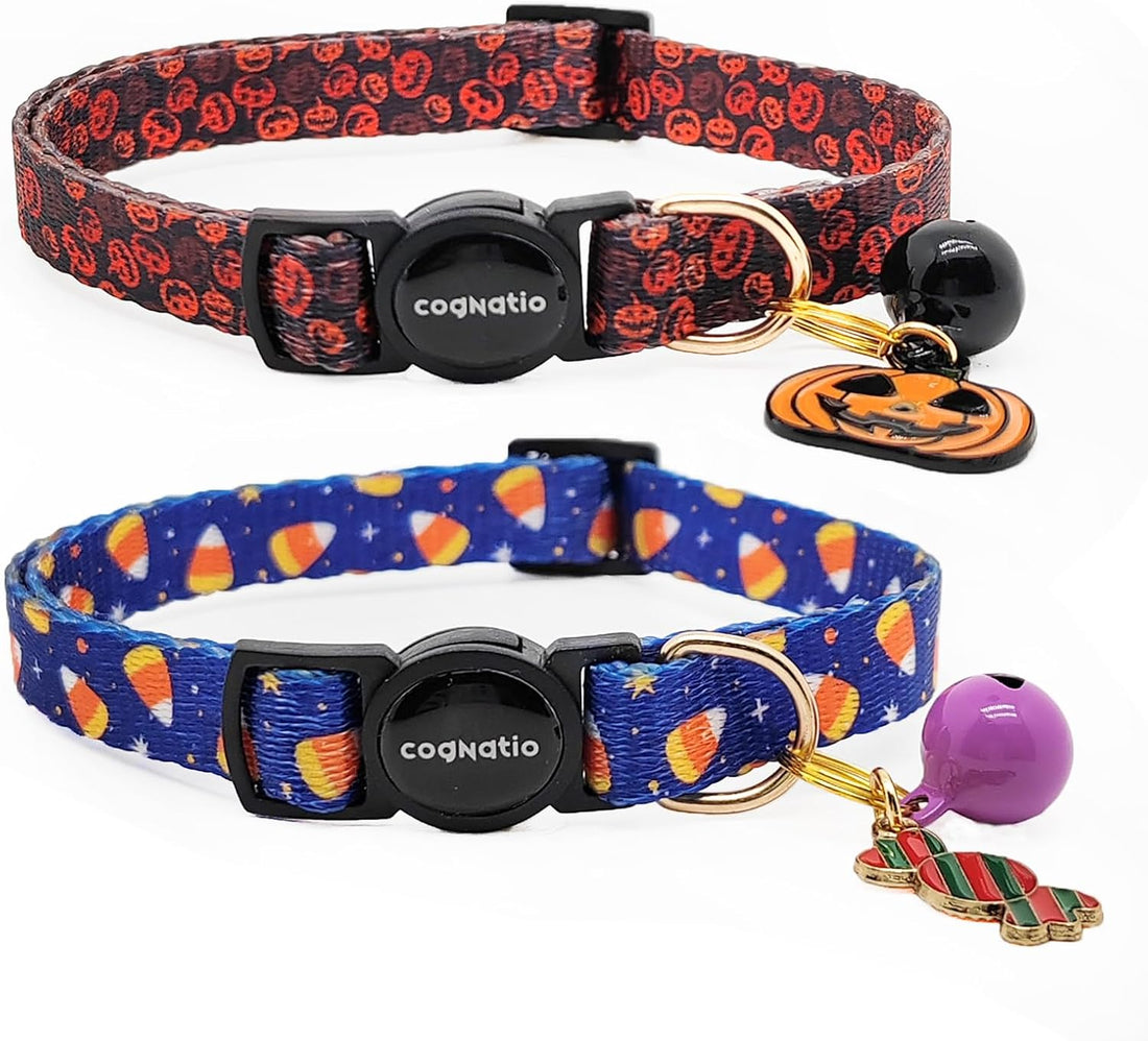 2 Pack Breakaway cat Collars with Bell,Safety Quick Release Pendant