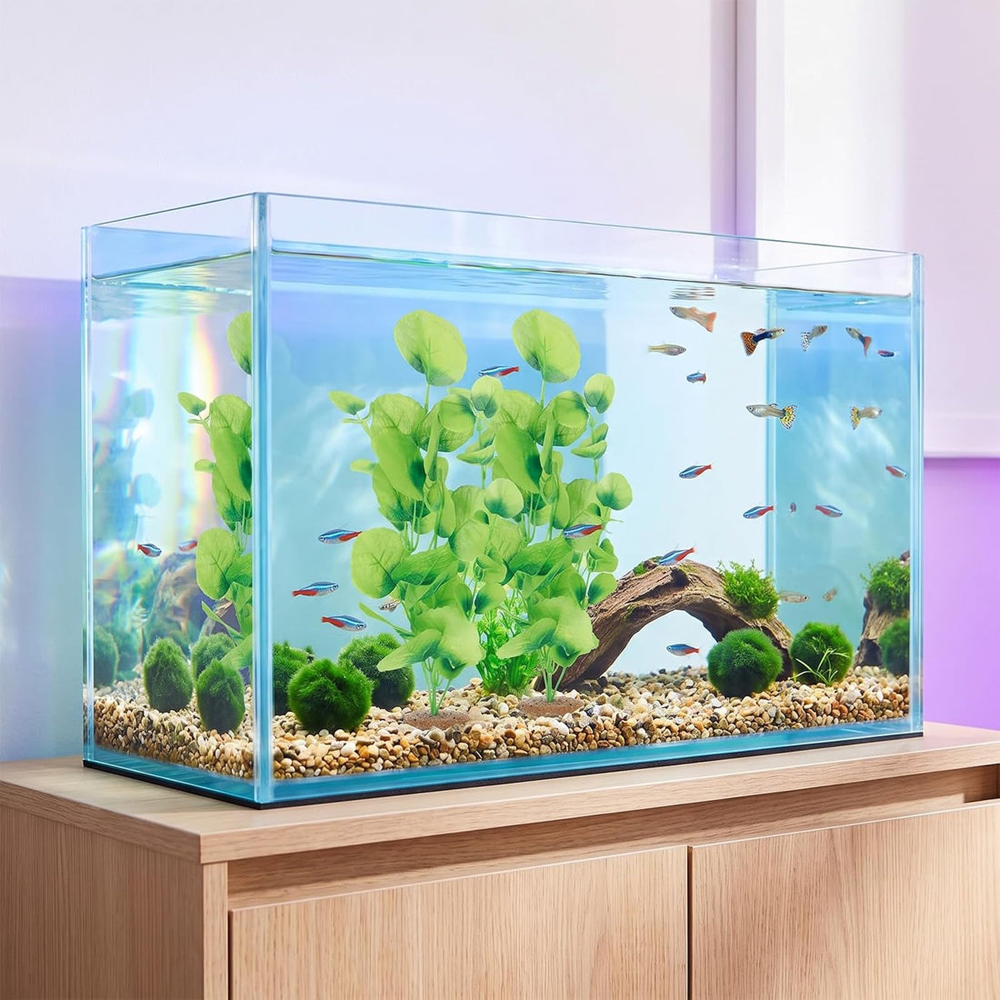 2 Pack 14 Inch Silk Aquarium Plants for Small Tank for Betta Fish