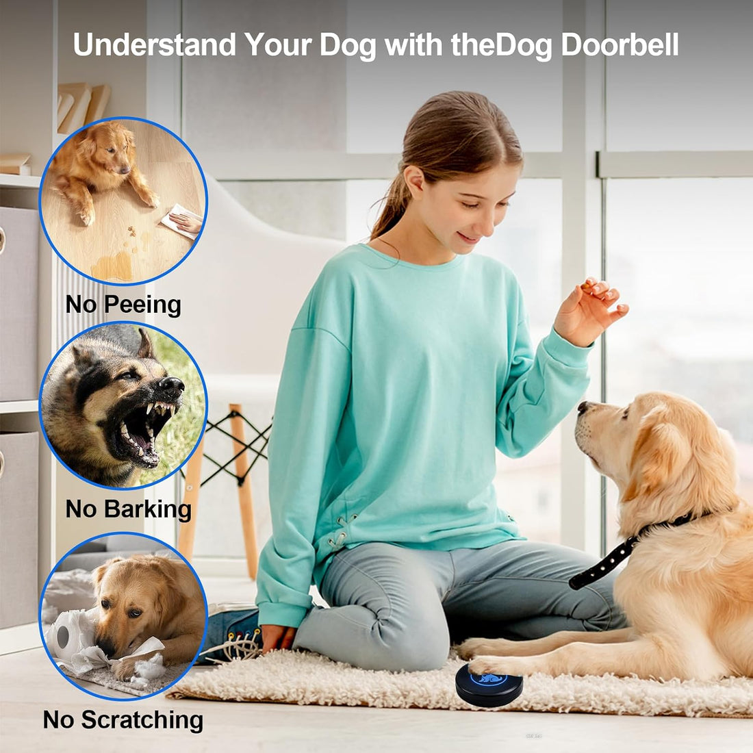 Dog Door Bell for Potty Training, Wireless Dog Doorbells to Go Outside