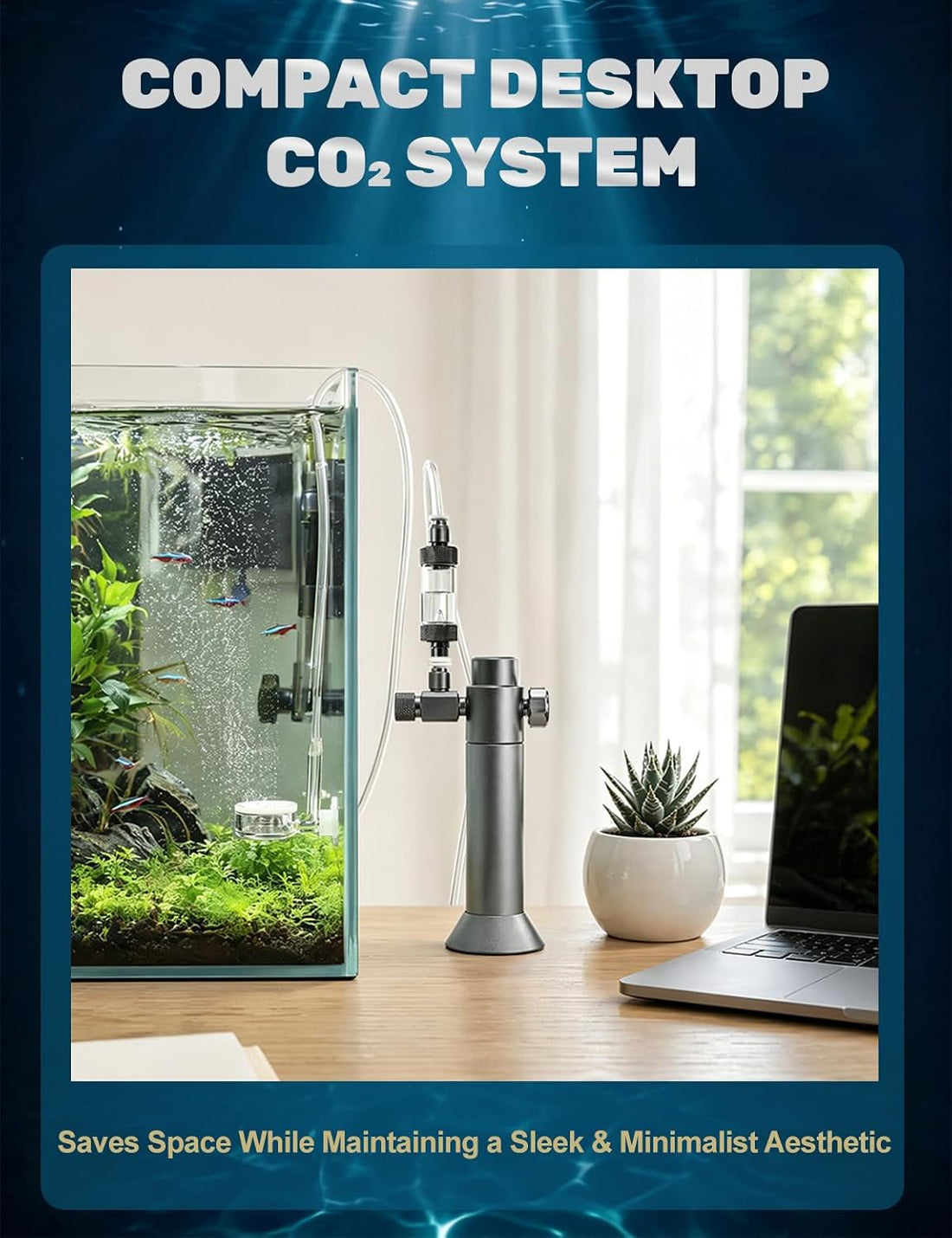 Aquarium CO2 Kit with Regulator, 2 x 16g Cartridges, 3/8" Thread