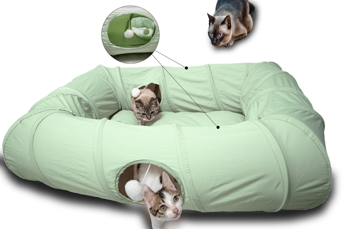 XxingSheep 4 Ways Shuttled XL Cat Tunnel Bed for Indoor Cats Peekaboo