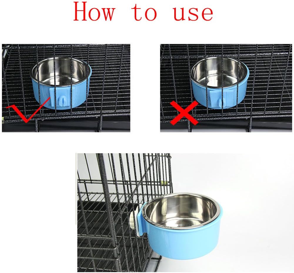 Crate Dog Bowl Removable Stainless Steel Water Food Feeder Bowls Cage